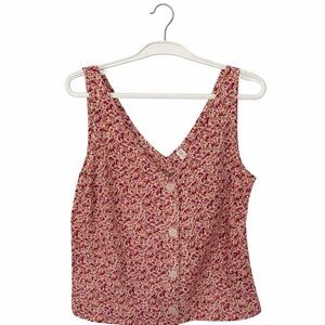 Only Red Floral Sleeveless Blouse